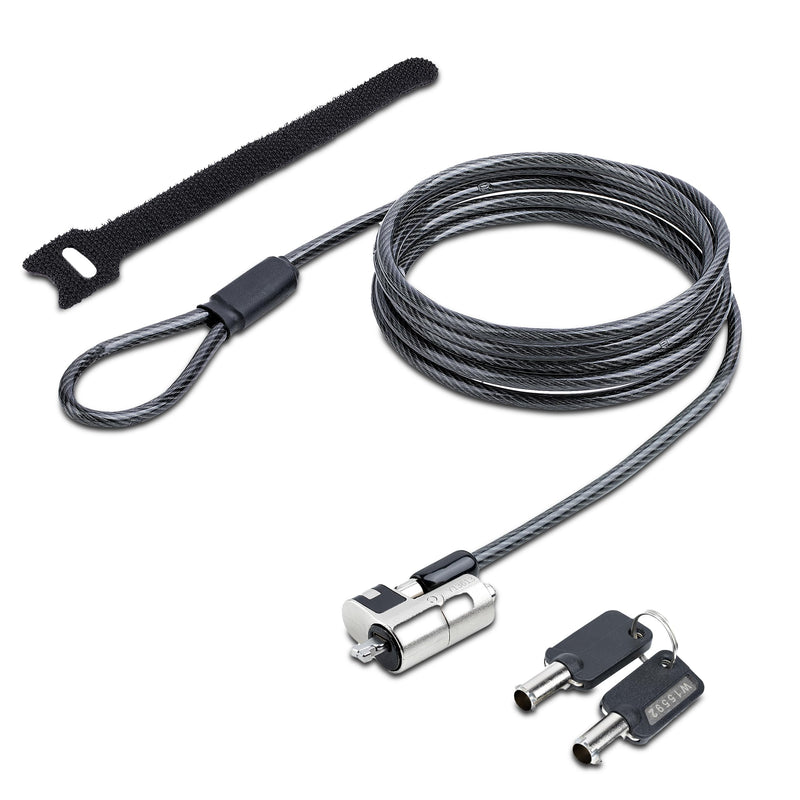StarTech Nano Laptop Cable Lock, 6.6ft, TAA, Anti-Theft Keyed Lock (2m) | For EliteBook/2-1 Laptops, Steel Cable Lock For Laptop, Security Cable Locks Nano Slot Notebooks Unique Keyed