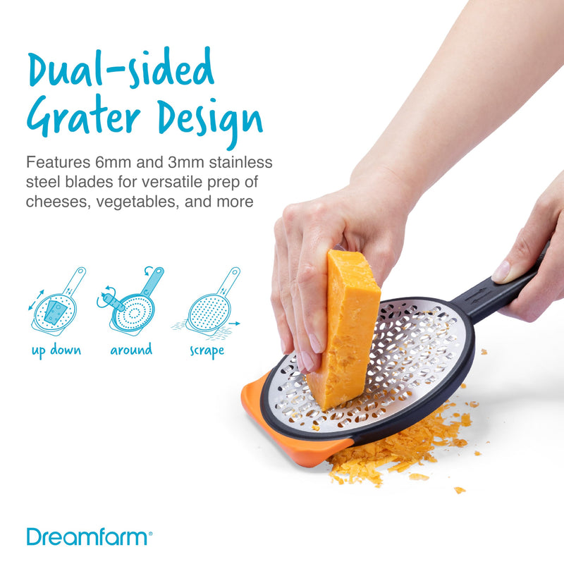 Dreamfarm Kitchen Tools Set - Ograte & Ozest - Dual-Sided Ultra-fine Grater & Self-Cleaning Zester with Snap-On Covers - Kitchen Essentials for Grating & Zesting - BPA-Free & Dishwasher Safe Grater Set