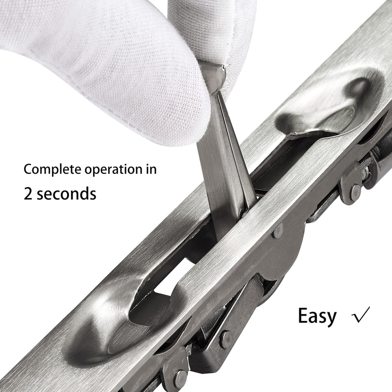 TOGU 2 Pack Lever Extension Flush Bolt Latch Slide Bolt Lock in 6" Concealed Security Door Lock for French Doors,Composite Doors,Wood Doors,Brushed Stainless Steel Finish-6" 6 inch-2pcs