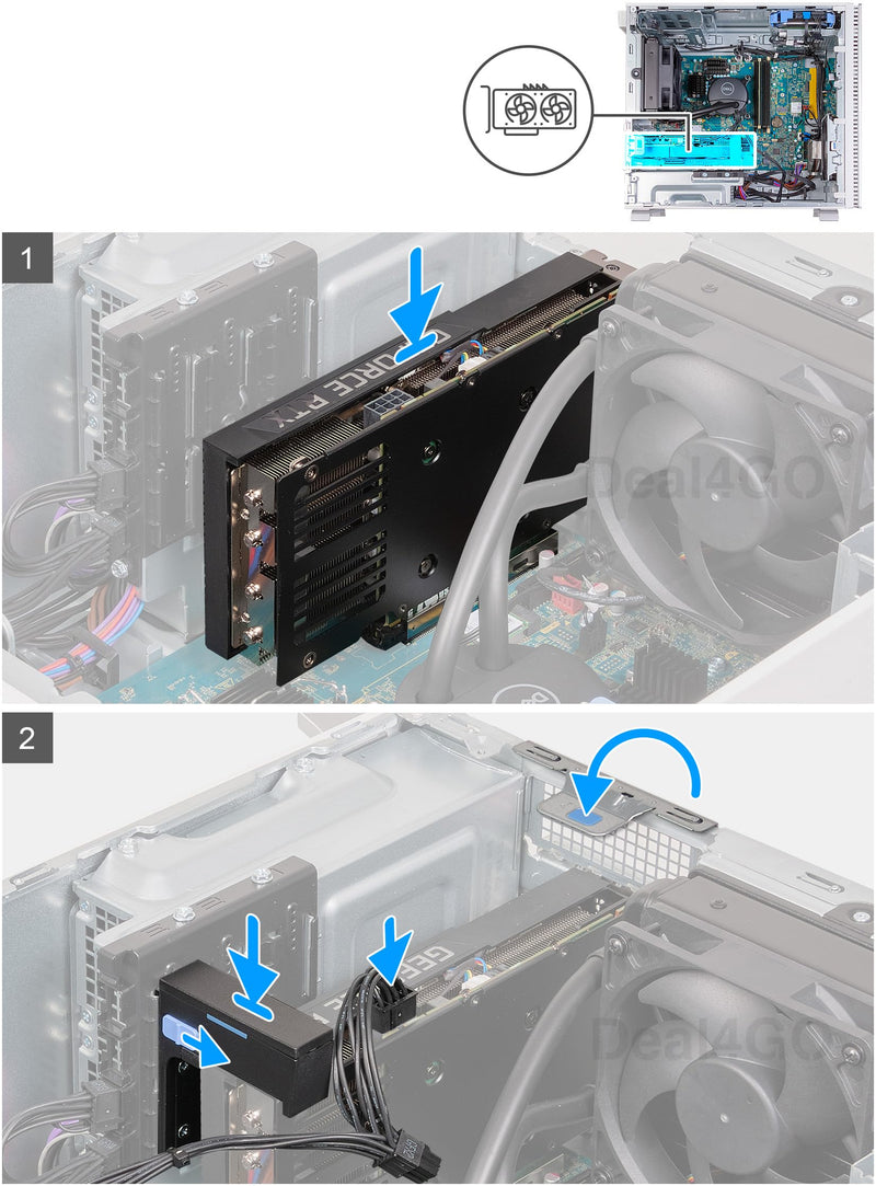 Deal4GO RTX 40x0 MID1 GPU Graphics Card Bracket Holder PKXHN Replacement for Dell XPS 8960 8950 Precision 3660 3680 Aurora R16 R15