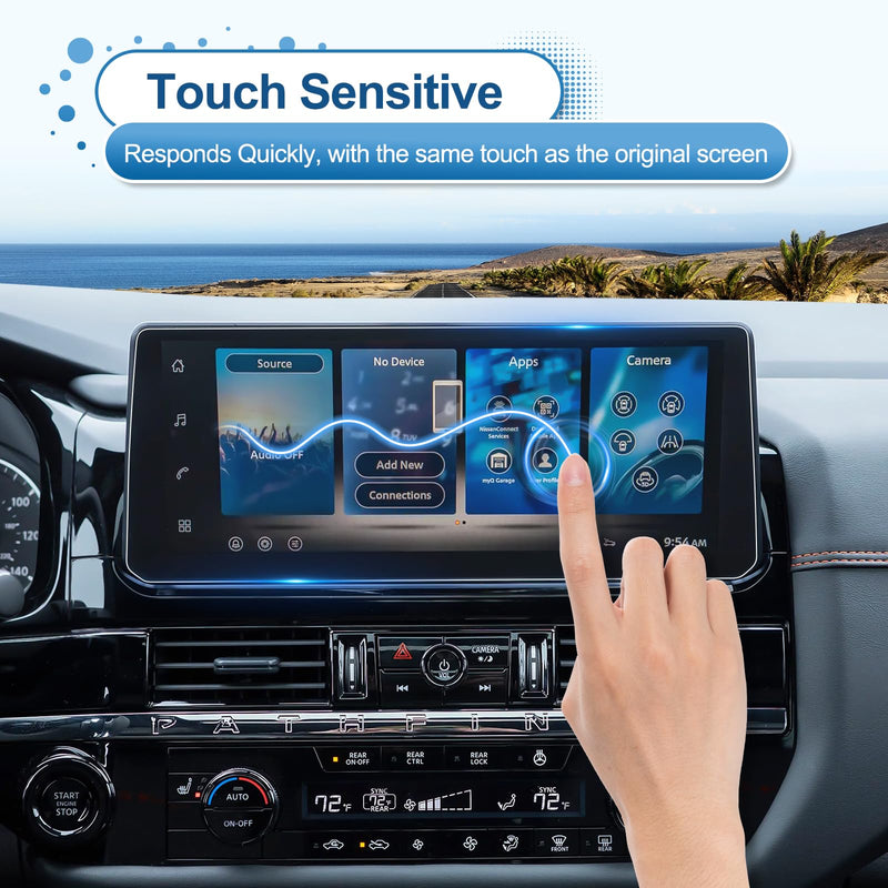 2026 Pathfinder Screen Protector for Nissan Pathfinder (S/SV/SL/Rock Creek/Platinum) 12.3-inch Touchscreen, 9H Tempered Glass Fingerprint&Scratch-Resistant 2026 Pathfinder Accessories 12.3" 12.3In HD Glass