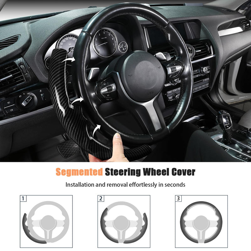 Aimato Customized Steering Wheel Cover for BMW(M Sport) X3 2014-2017/X5 2014-2018/3 Series 2012-2019/5 Series 2014-2016/328i 320i 330i 325i 528i 530i 535i 2 4 6 Series X2 X4 X6 M2 M4 M5 M6 Sport Bright Black