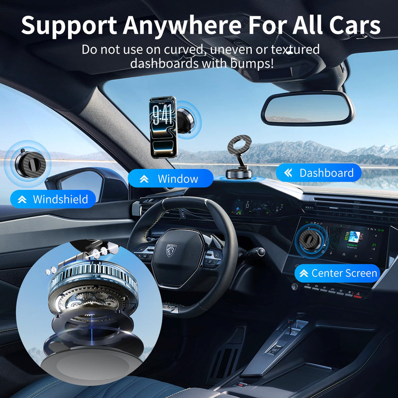 Car Phone Holder for Magsafe [Strongest Suction & Foldable] 360° Adjustable Vacuum Magnetic Phone Holder, Cell Phone Holders for Your Car Compatible with iPhone 17 Pro Max 16 15 14 13 12