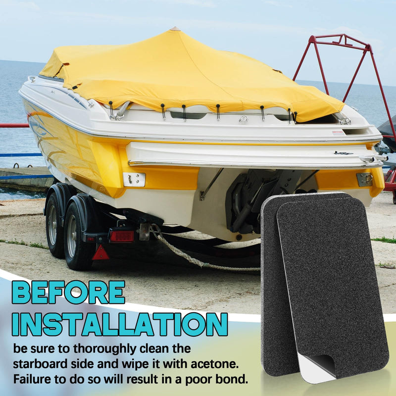 12 Pcs Marine Flooring for Boats Non Slip Pads 6 x 12inch Boat Trailer Steps Adhesive Traction Pads Anti-Slip Pre-Cut Traction Grip Tape Ship Flooring Tools Accessories