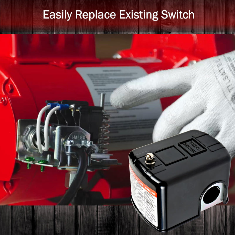 Red Lion 30-50 PSI M4 Low Pressure Pump Protection Cut-Off Switch for Well Pumps and Jet Pumps, Black, 640134