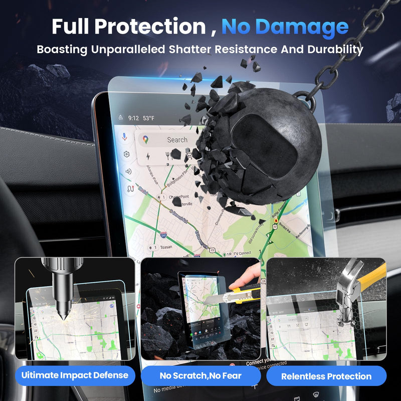 Karltys Screen Protector for 2025 2026 Volvo EX90, 14.5 Inch Navigation 9H Tempered Glass HD Screen Cover Touchscreen Film [Anti-Glare & No Fingerprint & Tool-Free]