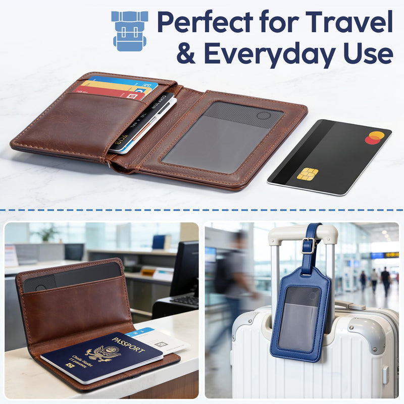 Ultra-Slim Wallet Tracker Card, Works with Apple Find My & Android Find Hub, Rechargeable Smart Tracking Card for Wallet, Luggage, Passport, Keys, Travel & Everyday Use deep black