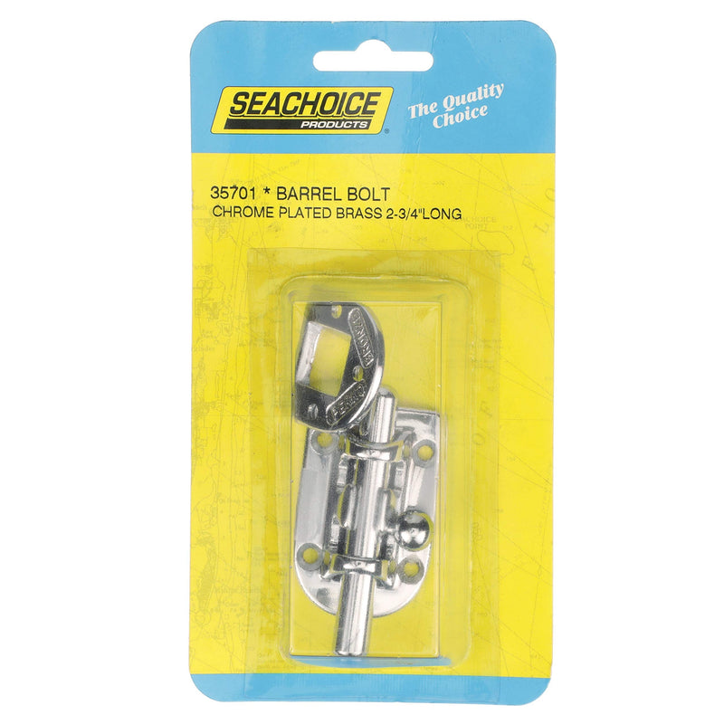 Seachoice Marine-Grade Barrel Bolt, Chrome-Plated Cast Brass 3-5/8 In. x 1-1/8 In.