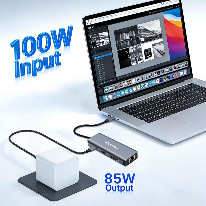 USBC Docking Station 8 in 1 USB C to hdmi gigabit ethernet Adapter 1Gbps Ethernet Hub 100W Power Delivery 3*USB 3.0 Ports SD/TF Card Reader Ethernet USB C Adapter for MacBook Pro/Air Dell XPS HP Space Gray