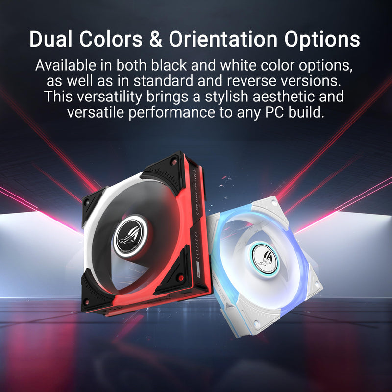 ASUS ROG Eurux GR120 ARGB Reverse PWM Fan Single Pack 120mm PWM, 2200RPM, Patented Daisy-Chain, Custom Lighting Effects