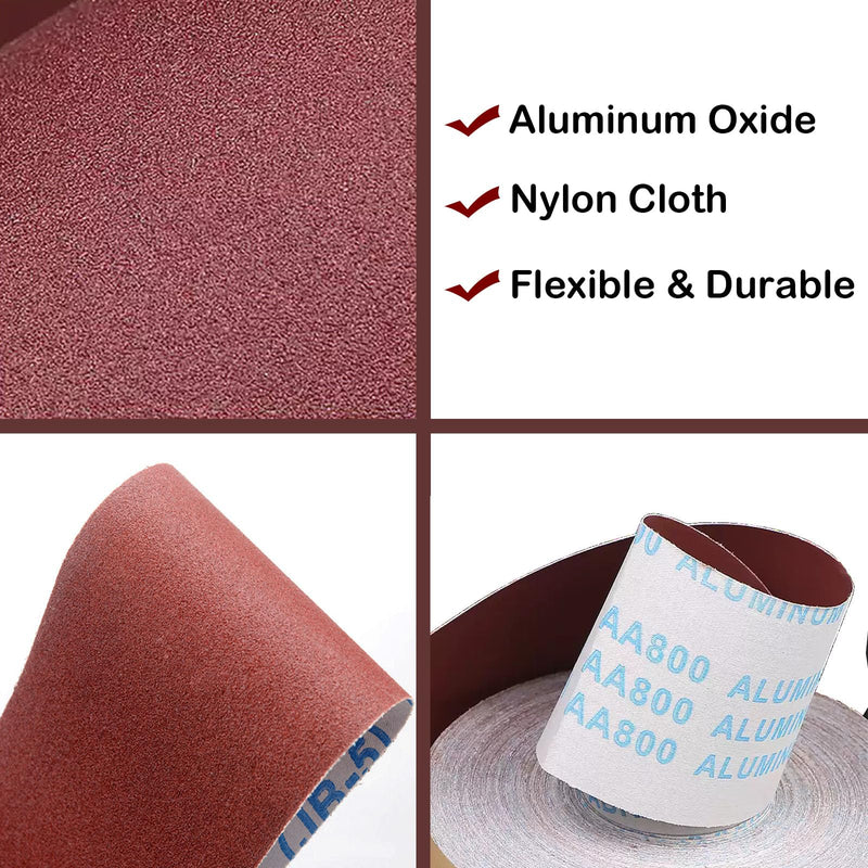 Emery Cloth Roll, 6 Grits 1'' x 26' Sand Paper Roll with Dispenser, 80 150 240 320 400 600 Grit Sandpaper Assortment, Wet Sanding Paper for Metal Automotive Furniture Wood 6rolls 8m