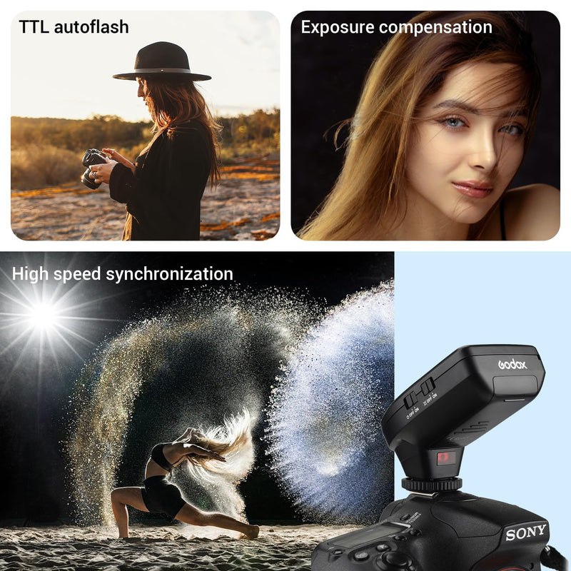 Godox XPro-S TTL Wireless Flash Trigger for Sony Camera, 2.4G Wirless Flash Transmitter HSS 1/8000s, TTL-Convert-Manual Function, 11 Customizable Functions, Big LCD Screen, 16 Groups and 32 Channels