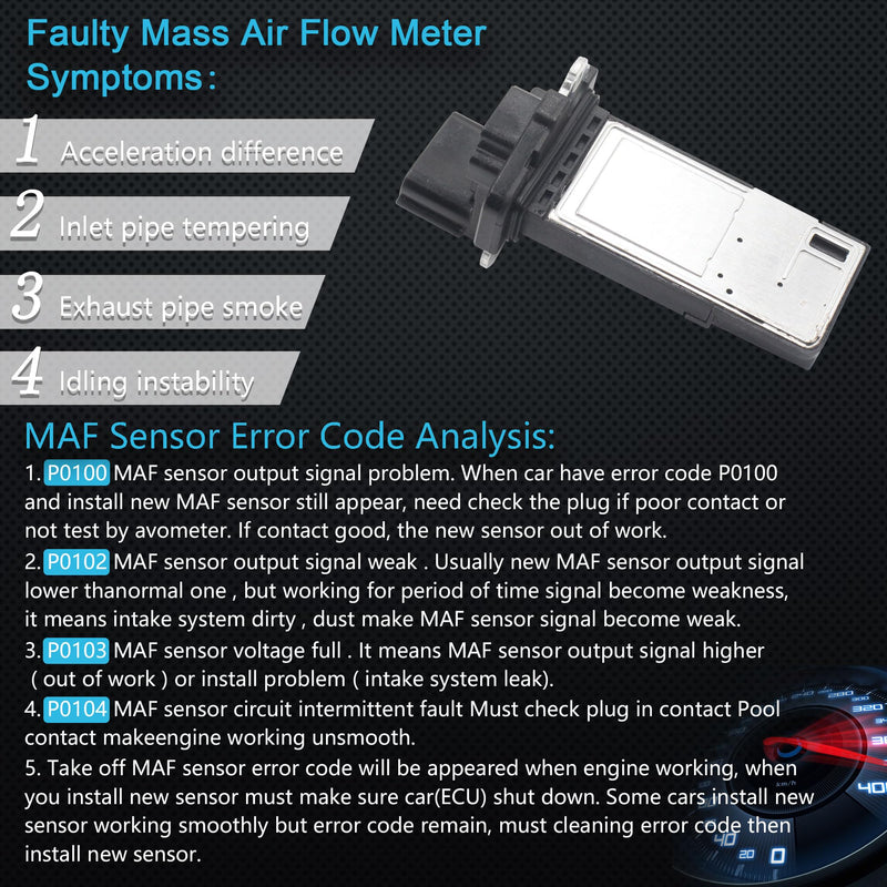  [AUSTRALIA] - Mass Air Flow Sensor Maf Meter Compatible with Chevrolet Equinox 1.5L 2018-2020; Malibu 1.5L 2016-2020 & GMC Terrain 1.5L 2018-2019 Replace OE 23118170 23366103 20787043