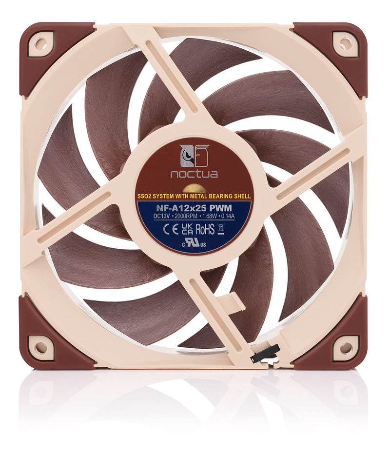 Noctua NF-A12x25 PWM, Premium Quiet Fan, 4-Pin (120mm, Brown) 120x120x25mm