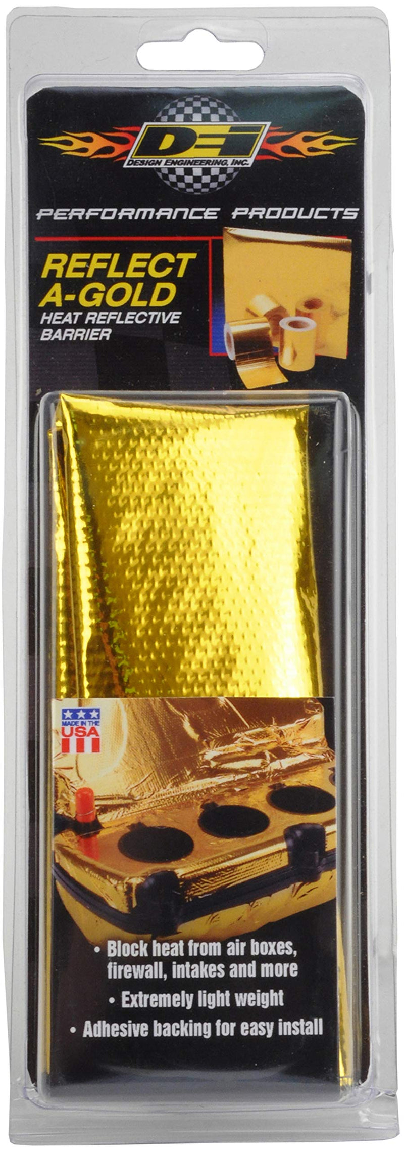 Design Engineering 010392 Reflect-A-GOLD High-Temperature Heat Reflective Adhesive Backed Sheet, 12" x 24" Sheet