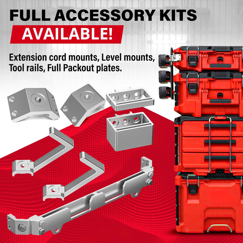 Alpha Engineered Threaded Replacement Packout Rails 12.6" (320mm) Compatible with Milwaukee Packout Rolling Tool Box 48-22-8426- Heavy Duty Aluminum Rails - Fits Packout Accessories - Silver 12.6" (320mm) - 2 Pack