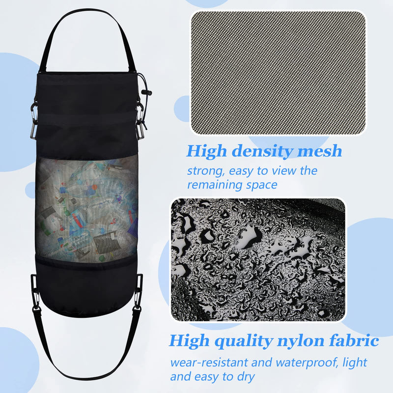 2 Packs Portable Boat Accessories Mesh Trash Bags Trash Can Garbage Container for Boat Kayak Camper Fishing Cabin Storage Men Women Adults(Black, White) Black, White