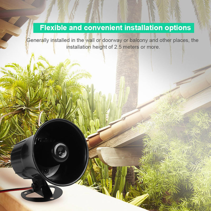 110dB Siren Alarm, 4 x 4.2 in Security Horns Sirens, IP65 Waterproof 12V Siren Horn Suitable for Alarm Host Gas Leak Alarms Infrared Peripheral Alarms Equipment
