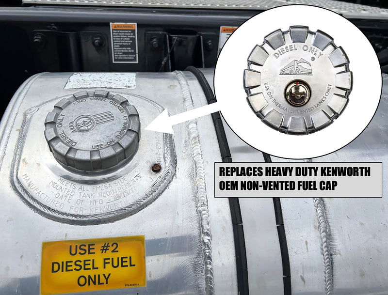 3 1/2” Nominal 5.5 TPI Locking Aluminum Diesel Fuel Cap For Kenworth Trucks