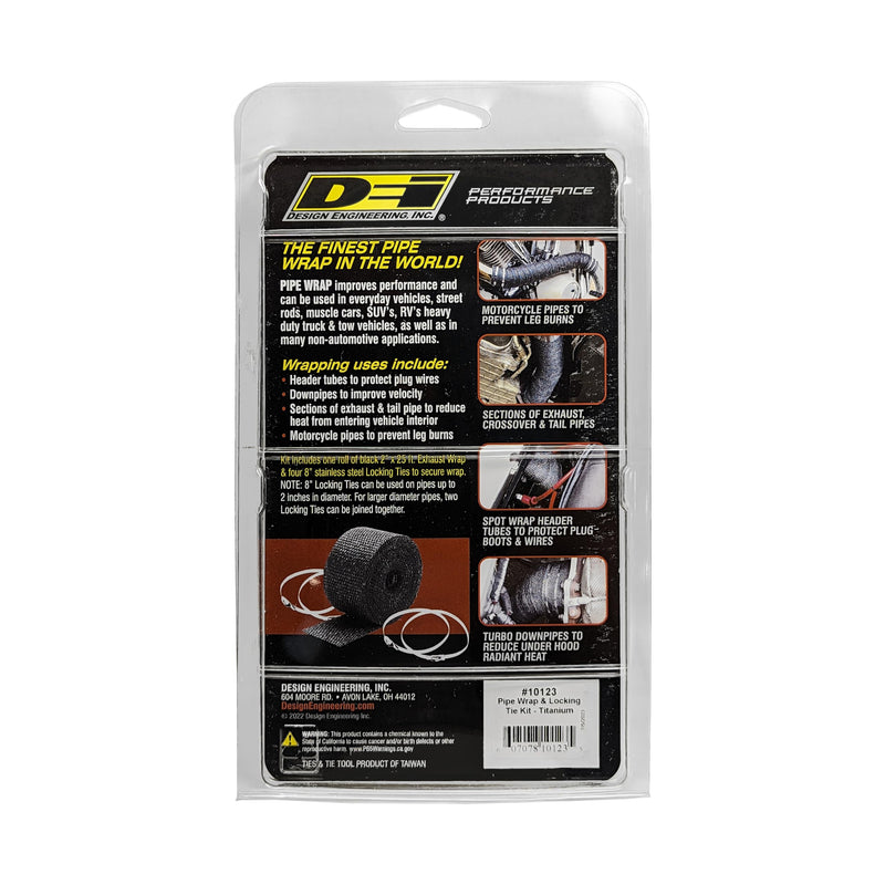 Design Engineering 010123 2" x 25' Pipe Wrap Kit with 4 Locking Ties - Titanium