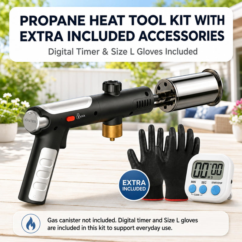 Propane Torch Gun, Flame Thrower Grill Gun, Adjustable to 3272°F | BBQ & Charcoal, Campfire, One-Tap Max Power & Safety Lock, Sears Steak, Food, Outdoor, Self Ignition, Tank Not Included Matte Black(pro)
