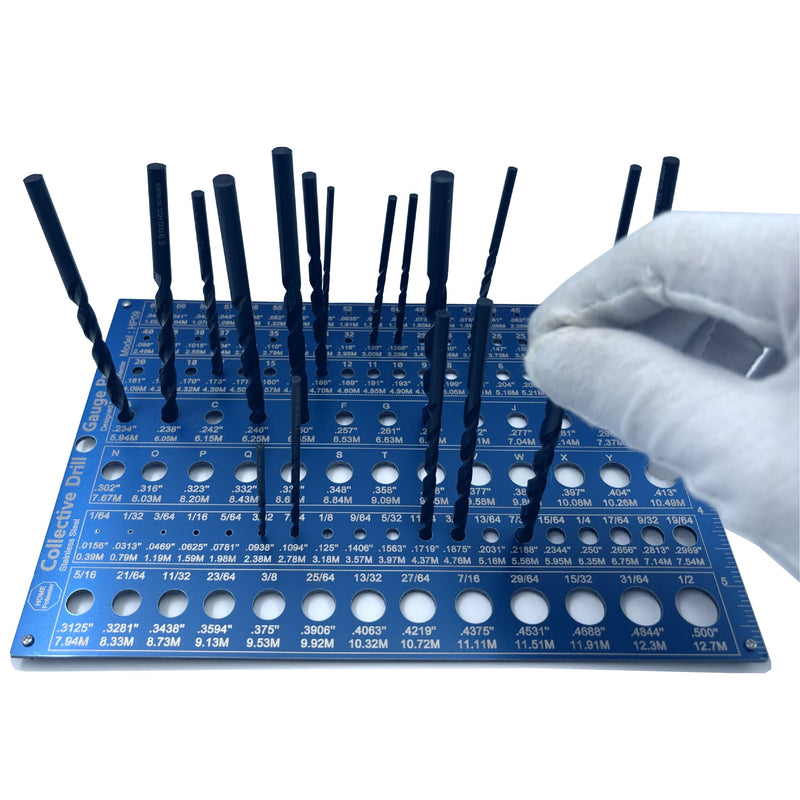Collective Drill Bit Gauge|118 Hole Drill Gauge Accuracy 0.0008''(0.02mm) | 3-in-1 Stainless Steel Inch Drill Gauge