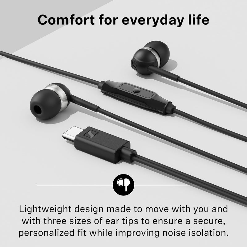 Sennheiser CX 80U in-Ear Headphones with in-line One-Button Smart Remote – Sakura USB Type C