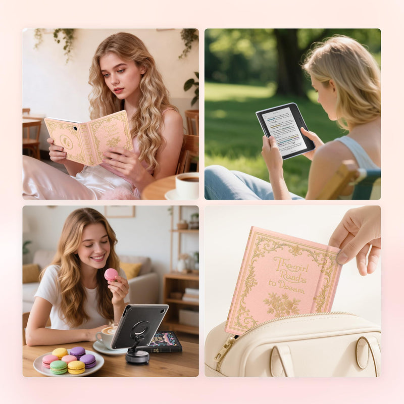 Magnetic Detachable Book Cover Case for 7" Kobo Libra Colour | Fits Kobo Libra Colour (2024 Released), Auto Wake/Sleep, Soft TPU Edge, Hands-Free Viewing, For Bookish Travelers, Dream 7" Kobo Libra Colour 2024 Released