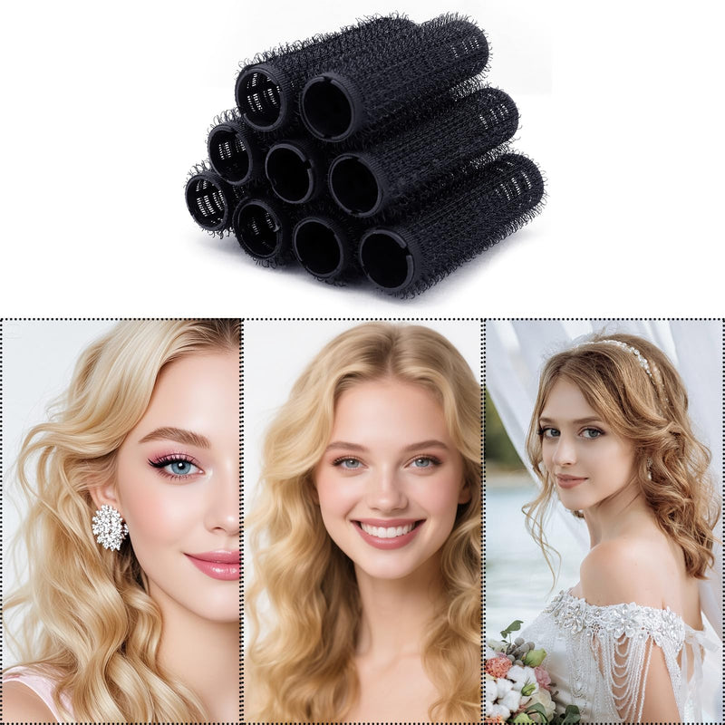 Fashion Base Self Grip Small Hair Curlers – 15mm Salon Hairdressing Rollers with 10 Clip Tools for Easy Styling – 10-Pack in Random Colors for Effortless Curls and Waves