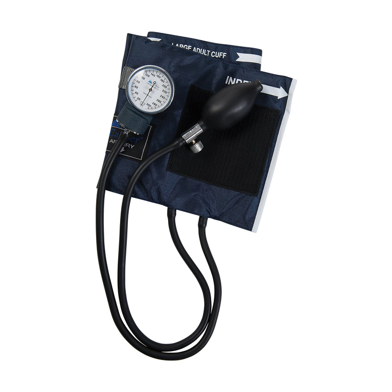 MABIS Aneroid Sphygmomanometer, Adult Cuff Size 13" to 20", Professional Manual Blood Pressure Cuff with Zipper Case, Caliber Series, Large Adult Cuff Adult Large Regular