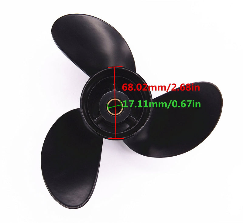 SouthMarine 3B2-B64517-0 3B2B645170M 766545 0766545 48-897618A10 8.5x9 Propeller for Tohatsu for Nissan for Mercury Marine for Evinrude for Johnson OMC 8HP 9.8HP Outboard Motor, 12 spline 5011-085-09