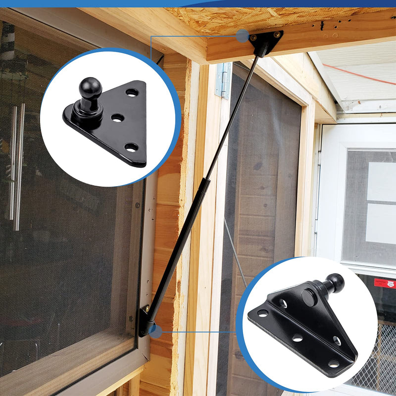 10MM Ball Stud Mounting Bracket for Gas Struts Lift Supports Shocks Spring Prop 4PCS, Black 4Pcs10 mm