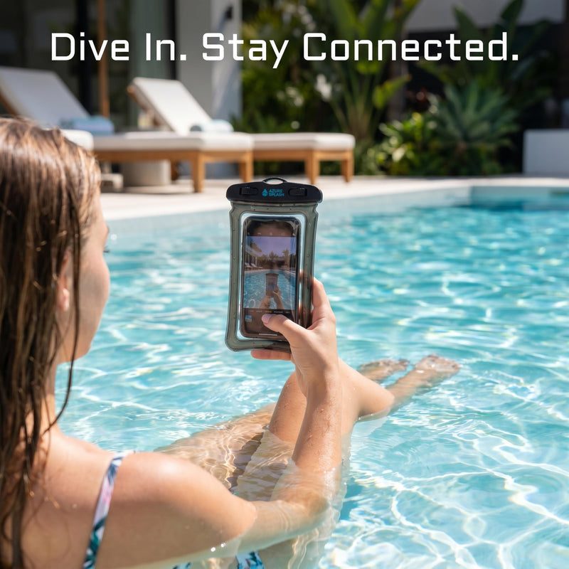 2 Pack Waterproof Phone Pouch Underwater Dry Bag Ultra-Clear Dual-Sided Touchscreen Case with Lock Seal for Swimming Snorkeling & Beach-Pink-Black Pink-Black