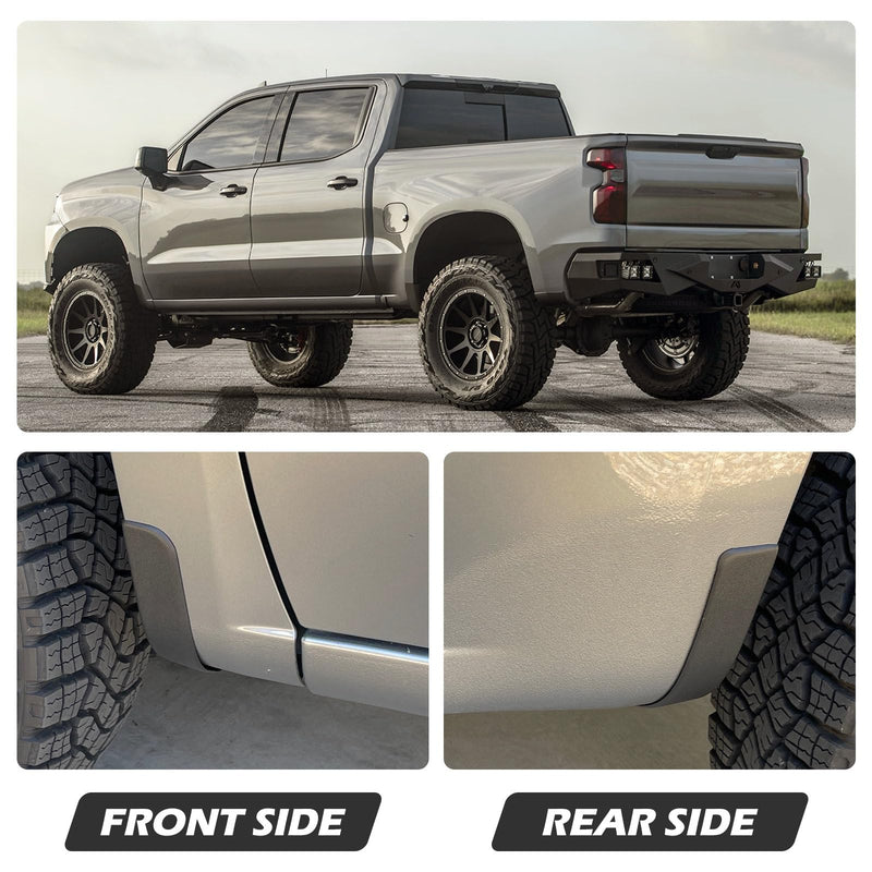 Mud Flap Delete Fit for Chevy Silverado 2019-2025,Mud Guards Mudflaps Delete Compatible with Chevrolet Silverado 1500 Accessories 2019-2025 black