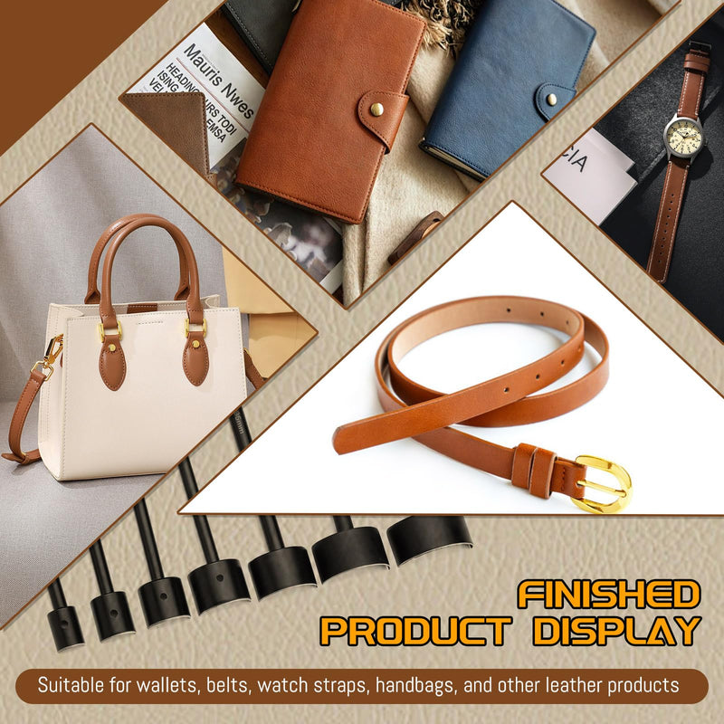 7 Sizes Leather Corner Punch, Half-Round Punch Set, Leather Belt Cutter End Punch Tool, Belt Cutting Tool, Leatherworking Tools for Strap Belts, Wallet, Bags (From15mm to 45mm) 7 Sizes(15-45mm)