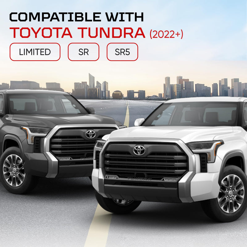 AJT DESIGN Center Console Tray Liner for Toyota Tundra (2022+) & Sequoia (2023+) | Non-Slip Mat & Anti-Rattle Center Console Organizer Tray - 2 Piece | Easy Installation-Made in USA Pack of 2 2022+ Tundra SR, SR5, Limited & 2023+ Sequoia
