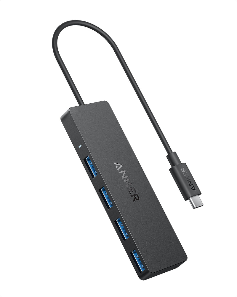 Anker 4-Port USB 3.0 Data Hub - 5Gbps Transfer Speed, 0.7ft Cable for MacBook, iMac, Surface, HDDs 0.7 ft USB-C