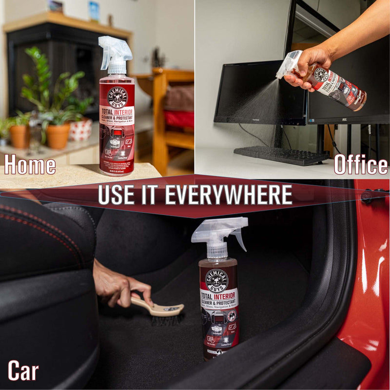 Chemical Guys SPI22516 Total Interior Cleaner & Protectant (Safe on Dash, Leather, Vinyl, Plastics, Trim, Glass, Fabric & More), 16 Fl Oz (Pack of 1) (Black Cherry Scent) 16 Fl Oz (Pack of 1) Black Cherry