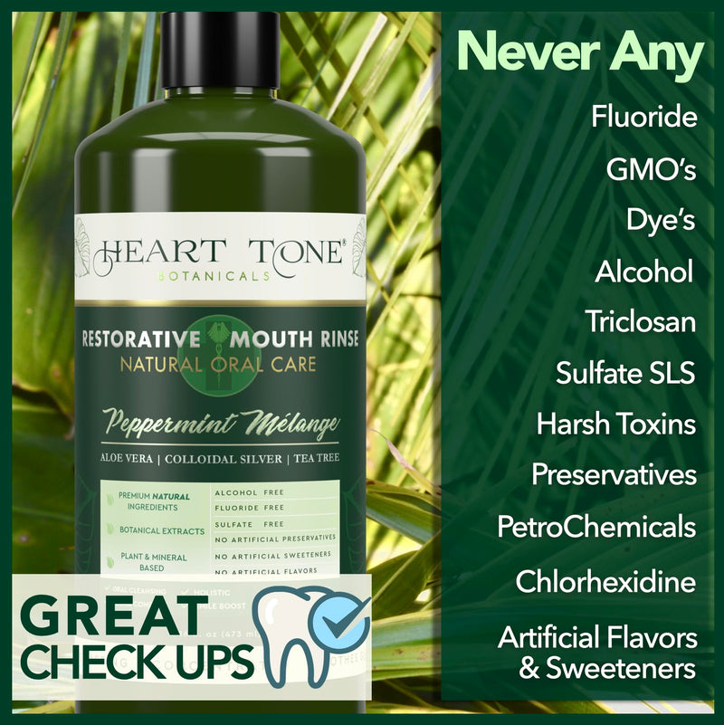 Colloidal Silver Mouthwash | Nano Silver Alcohol-Free Mouth Rinse | Aloe Vera, Zinc, MSM & 18 Botanical CO2 Extracts | pH Balanced | Fluoride Free | Peppermint