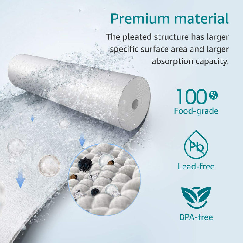 AQUA CREST AP110 Whole House Water Filter, Sediment Filter, 5 Micron, Replacement for 3M® Aqua-Pure AP110, Culligan® P5, APEC, GE FXUSC, Whirlpool®, Any 10" x 2.5" Home Water Filter, Pack of 6 AP110 Sediment Filter - 6 Pack