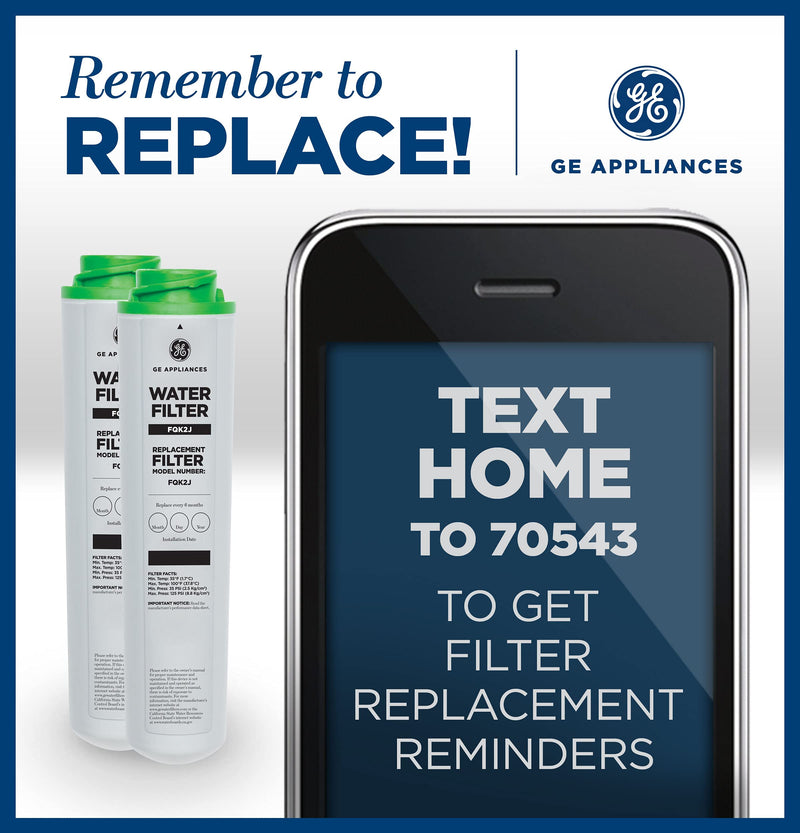 GE Under Sink Water Filter Replacement, Dual Flow, Reduces Sediment, Rust & Other Impurities from Water, Fits GXK255TBN Under Sink Filtration System, Replace Every 6 Months, FQK2J, 2 Filters 2 Count (Pack of 1)