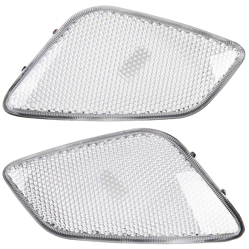 ECOTRIC Clear Bumper Signal + Fender Side Marker Lights Combo Compatible with 1997-2006 Jeep Wrangler TJ Turn Signal Parking Lights Replacement for 55055020AC 55055020AD