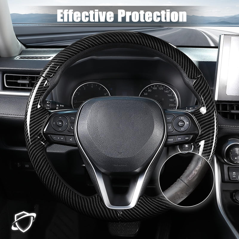 Aimato Customized Steering Wheel Cover for Toyota Camry 2018-2024/RAV4 2019-2025/Corolla 2020-2025/Avalon 2019-2022/Venza 2021-2024 Thin,Anti-Slip,Scratch-Resistant Exclusive Car Accessory for Toyota Glossy Black For Camry 2018-2024/ RAV4 2019-2025