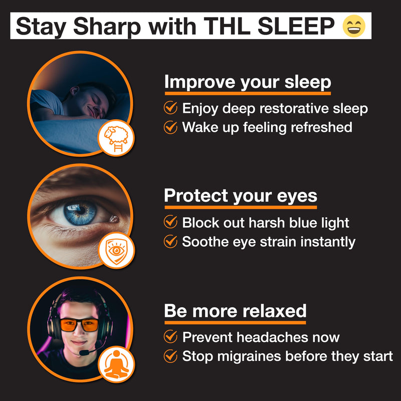 Carbon Reinforced Nylon Blue Light Blocking Glasses for Better Sleep - Orange Computer Migraine Glasses for TV Smartphone - EliteX Carbon Amber Nighttime Gaming Gamer Glasses for Screen Eye Strain