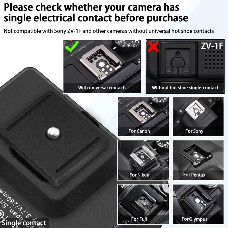 MEDALight F1 Mini Camera Flash Camera Flash Speedlite for Ricoh (GR3/GR3X,etc.) Nikon/Canon/Fuji,Digital Film Cameras,Mini hot Shoe Flash for DSLR Camera（Not Compatible for Sony ZV-1F. Black