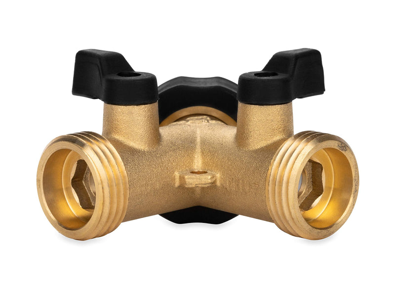 Camco Solid Brass Water Wye Valve- Easy Grip Valve Handles and Simple Water Hose Connection CSA Low Lead Certified - (20123) No Size