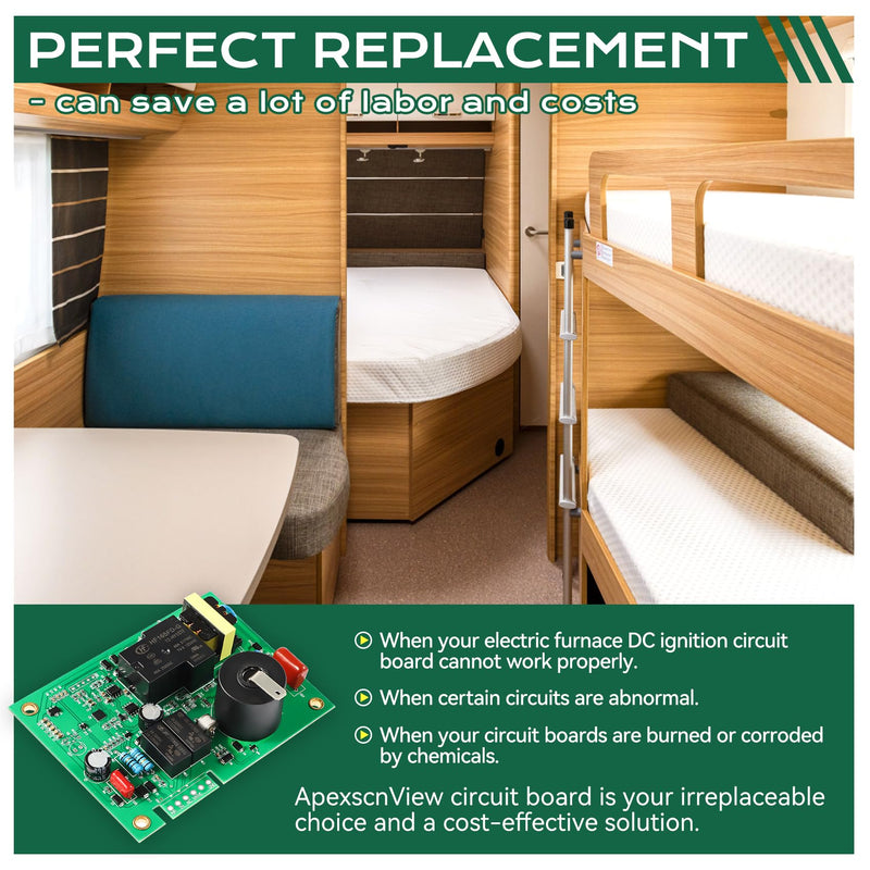 🅽🅴🆆 Upgrade 520820 Circuit Board with Fan Control,Replace 521099, 520814, 520871, 33550L, AP4896608 Etc, 12V DC RV Furnace Ignition Control Module Board Compatible with Suburban NT-Series,SF-Series