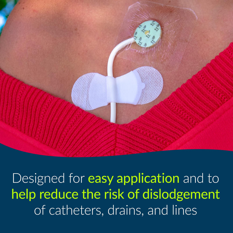 TIDI 3300M-10PK Grip-Lok Medium Securement Device ― Pack of 10 ― Catheter Stabilization Device ― White ― Flexible Material ― Low-Profile Design for Comfort― Home Healthcare ― Medical Supplies