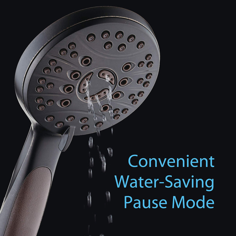 for California - High Pressure 6-setting Luxury Handheld Shower Head, 6 Ft Stainless Steel Hose, Anti Clog Jets, Anti Slip Grip, Top US Brand, Extra Wall Bracket - Brushed Nickel Finish 1.8 Gallons Per Minute Oil Rubbed Bronze