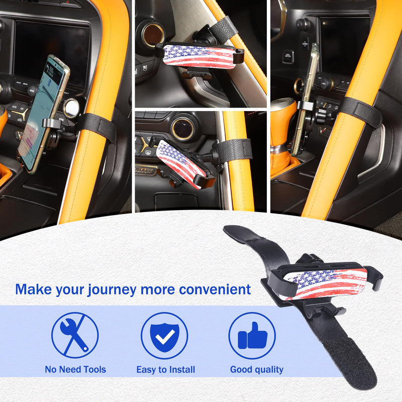 LLKUANG Center Console Car Mobile Phone Mount Compatible with Chevrolet Corvette C7 2014-2019,Center Handle Multifunctional Phone Holder,Navigation Bracket (Style B) Style B